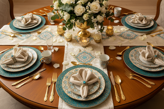 Create a video for a nice table with arabic placement table placement 